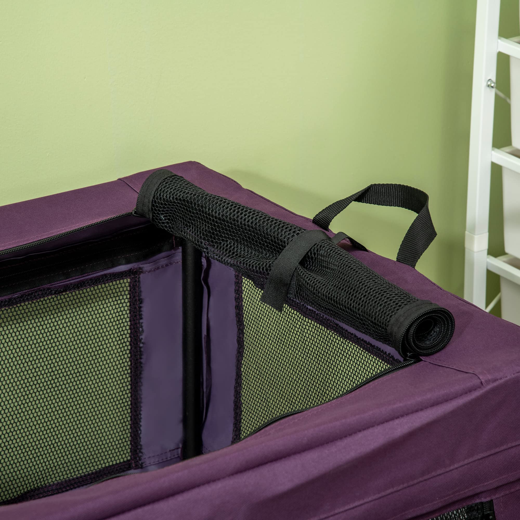 PawHut Torba podróżna dla zwierząt domowych, 80 cm, torba podróżna dla zwierząt domowych z poduszką, torba do przenoszenia, dla małych i średnich psów, fioletowa