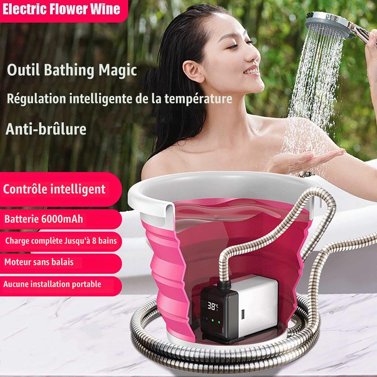Douche Portable D'ExtéRieur, USB Chauffante Douche Rechargeable TempéRature Intelligente Douche De Voyage pour Le Camping Douche à 3 Positions, pour La Plage, Le Jardin