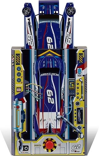 Miniatura 5 de FLAT 2 FAST Original Stunt Card Racer - Lanzador de autos planos y bolsillo con botón integrado para lanzamiento de acrobacias y carreras - Compacto