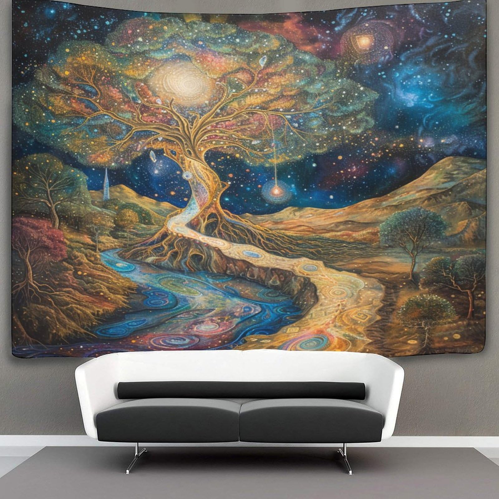 CTAMM Tree of Life Tapestry Wall Hanging,colourful Trees Tapestries Wall Tapestry Decor for Living Room Bedroom Dorm 150cmx200cm