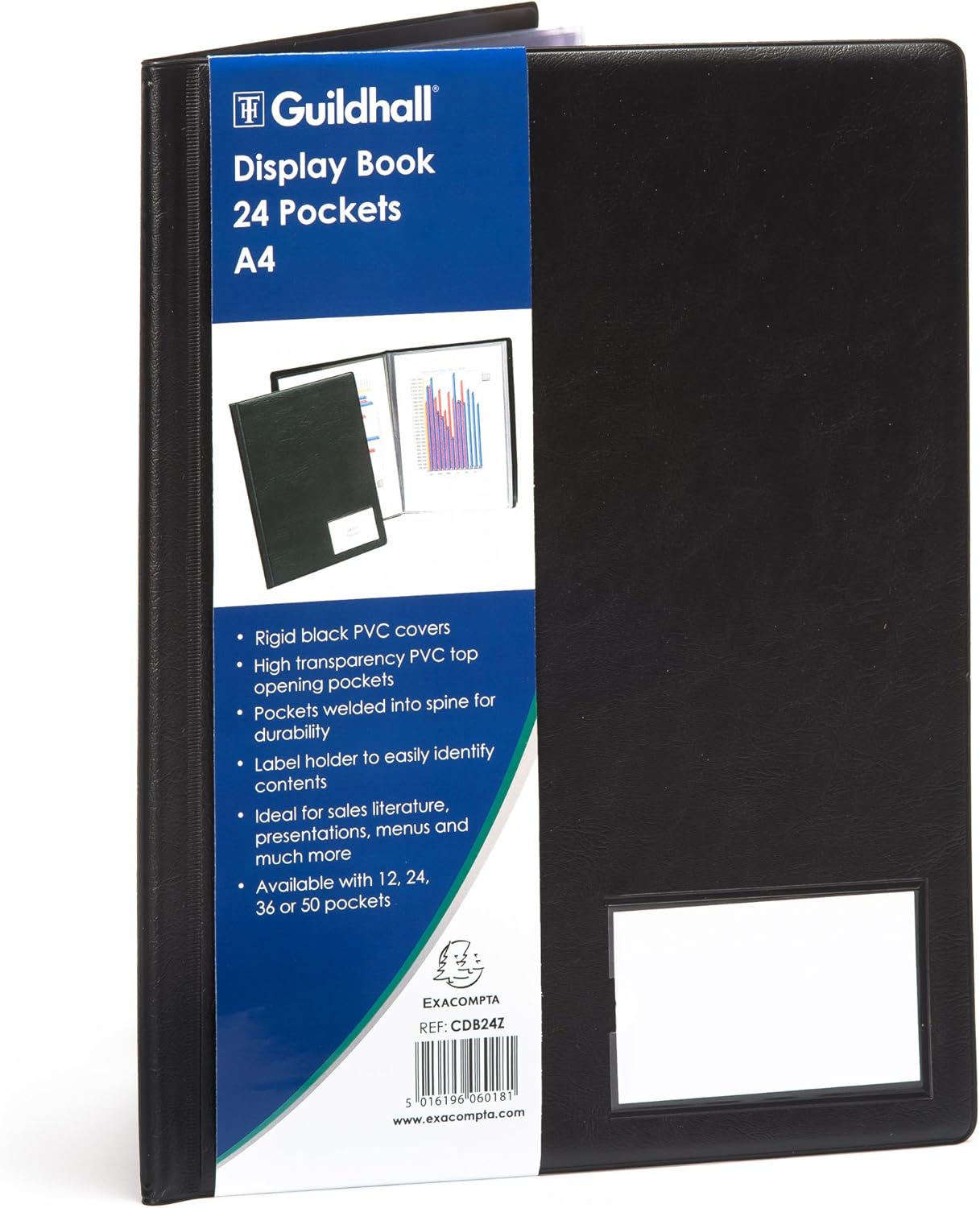 Exacompta Guildhall Premium Display Book, A4, 24 Pockets