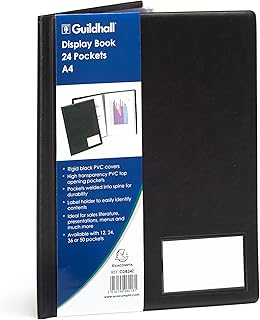 Guildhall CDB24Z - Carpeta de 24 fundas, A4, color negro