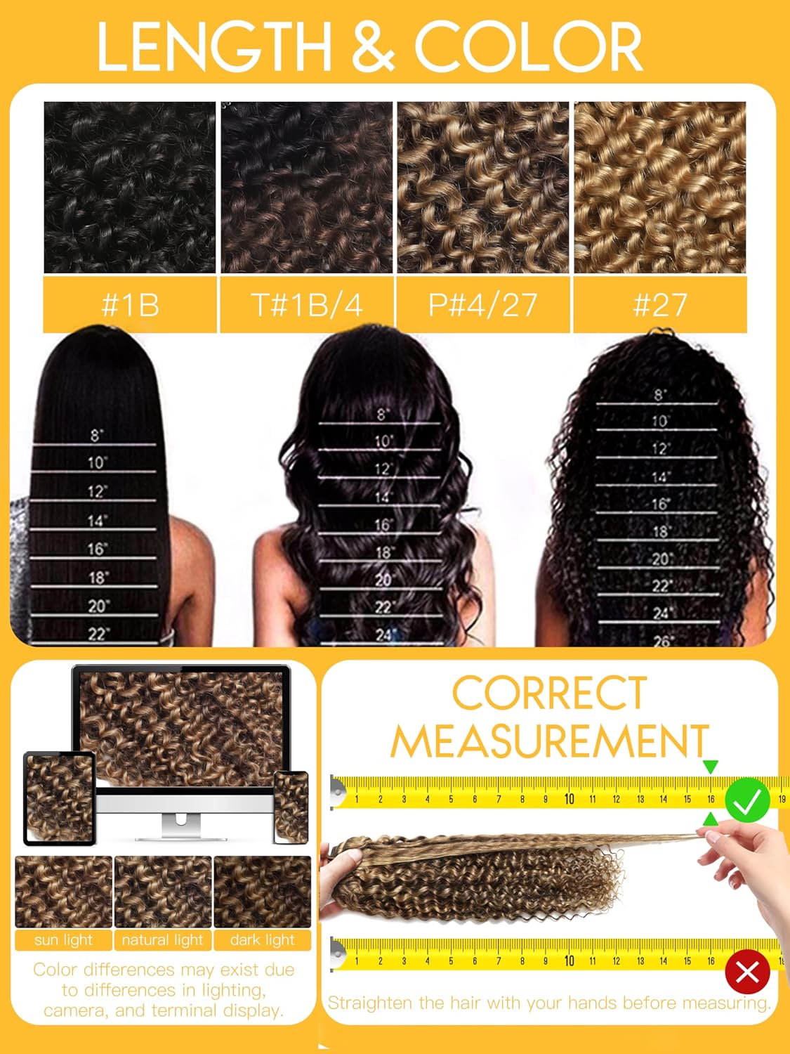 Caliee Curly Clip in Hair Extension 3B 3C Jerry Curly Full Head 20inch Real Remy Human Hair Extensions Highlight Piano Dark Brown Mixed with Strawberry Blonde JC#P4/27 7Pcs 17Clips 120G