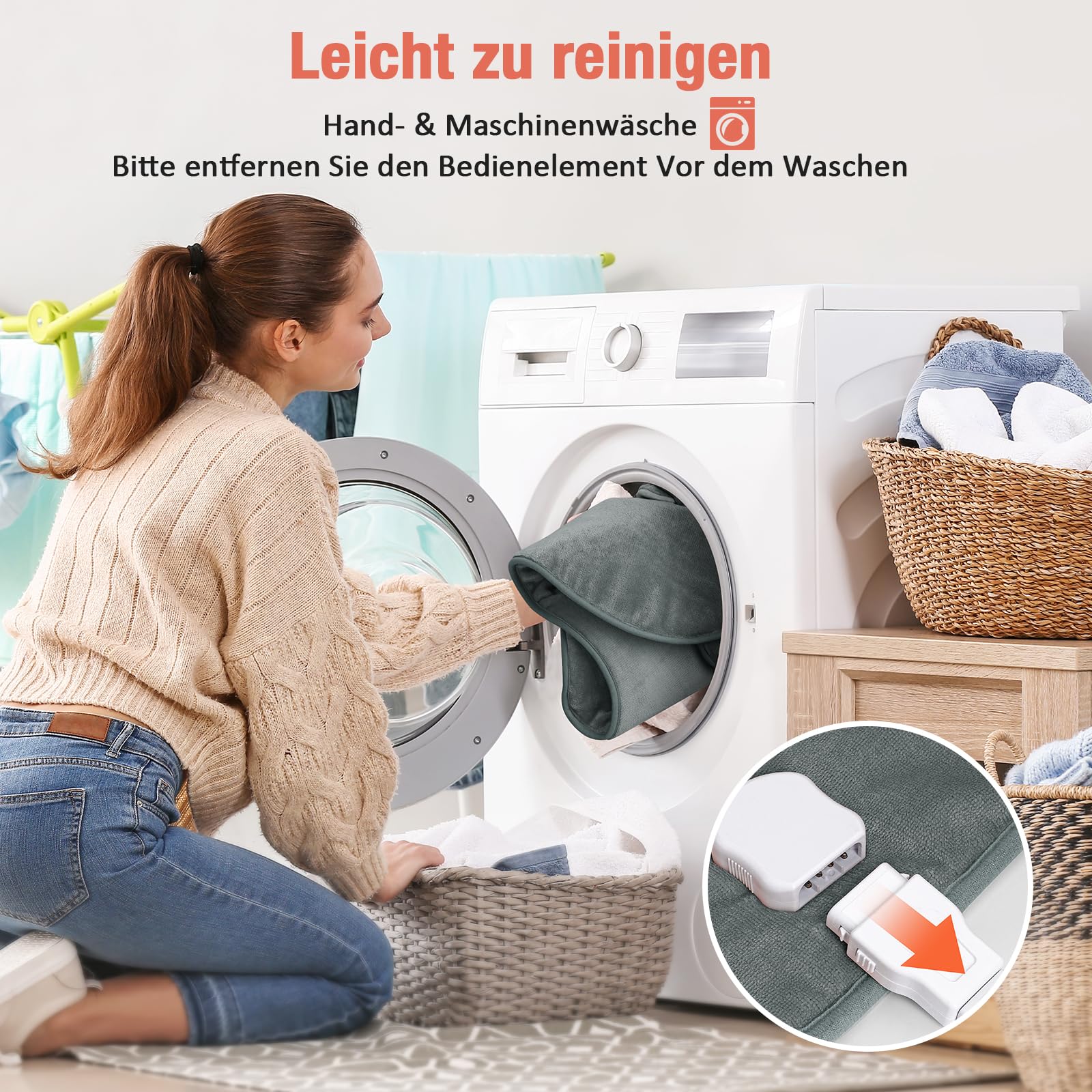 MYCARBON Heizkissen Nacken Schulter, 60x100cm Wärmekissen 6 Heizstufen