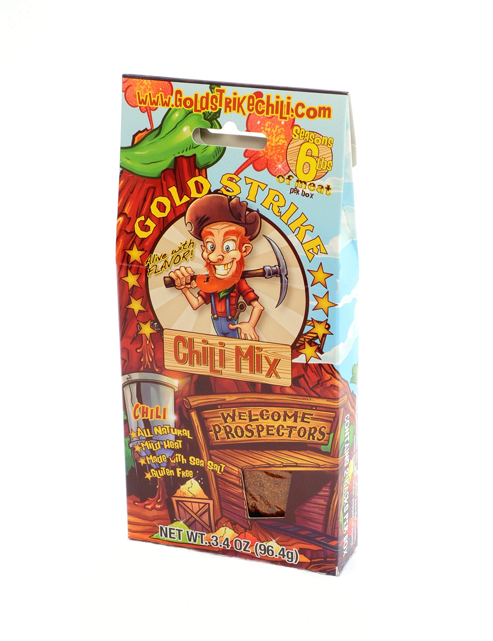 Gold StrikeChili Mix Packets, No Fillers, Gluten Free 2 Packets Per Box