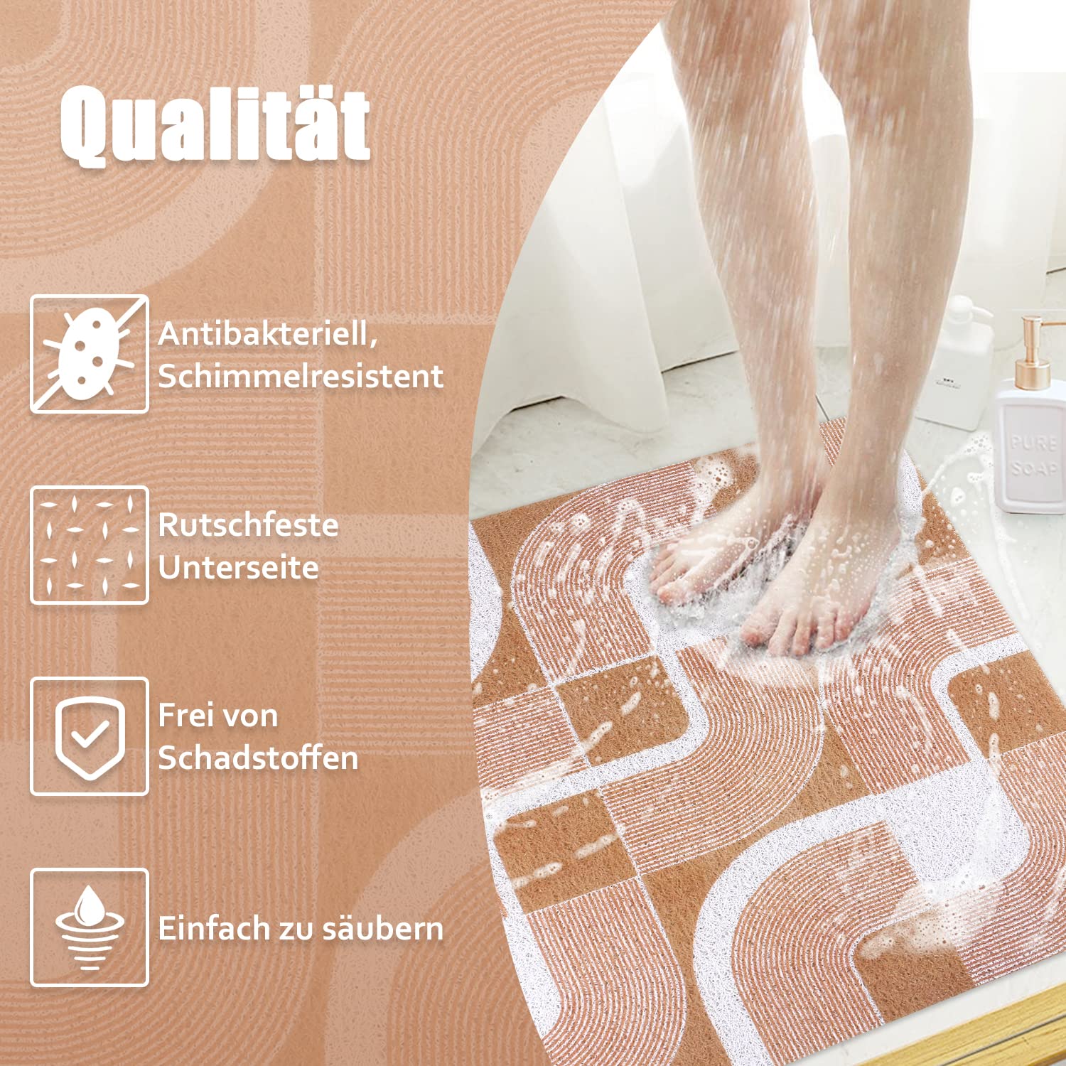 SIXHOME Tapis De Douche Antiderapant Tapis De Bain De Sécurité Confort