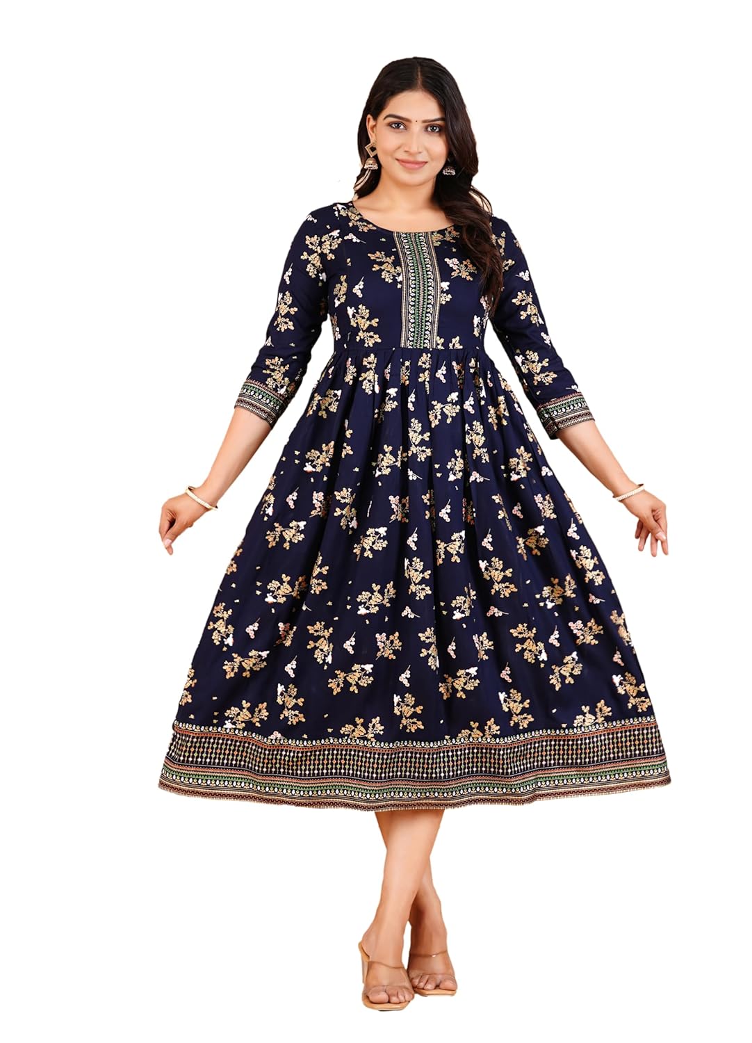 Tropwear Women's Pre and Post-Pregnancy & Nursing Mom Dress | Rayon Anarkali Comfortable Maternity Feeding Kurta Dress wit...