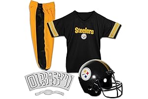 NFL Youth Football Uniform Set with Helmet, Jersey, Pants, Chinstrap, and Numbers