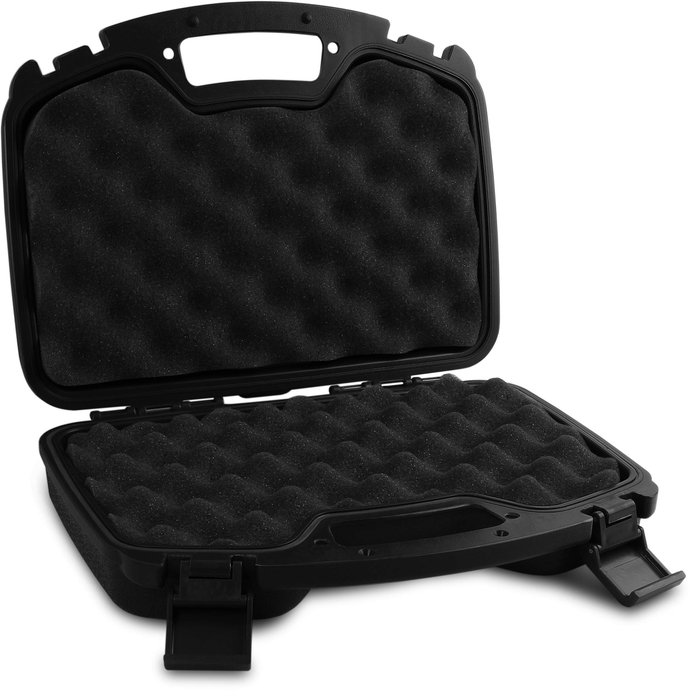 Storfisk fishing & more - Valigetta per pistole di grandi dimensioni, con inserto in schiuma gommata, chiudibile, colore: Nero