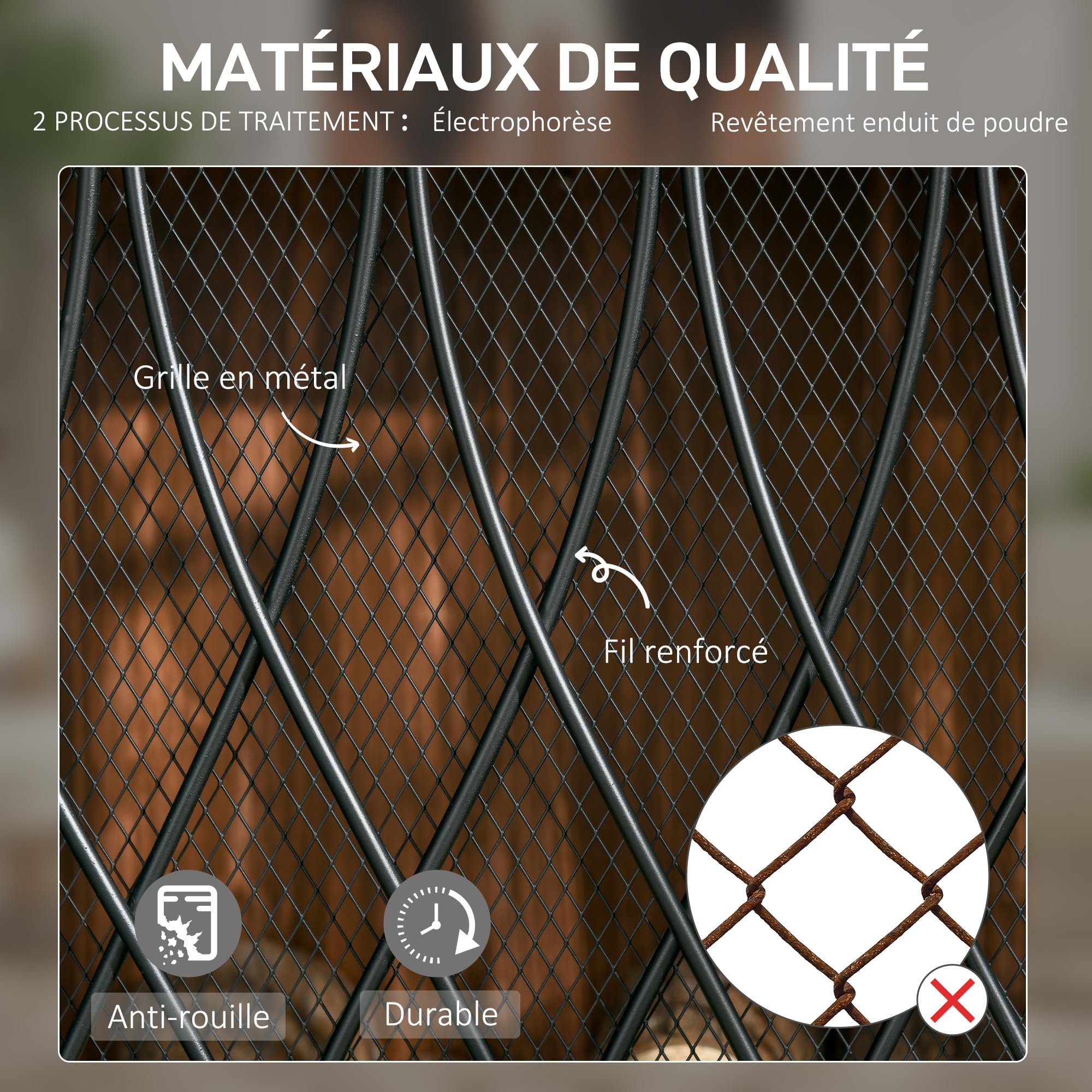 HOMCOM Grille de Protection pour Cheminée Pare-feu Large 3 Volets Pliables Métal Noir
