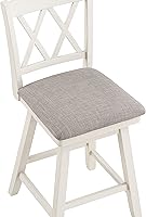 Vista 57 de Home Brookline Swivel Bar Stool Chair with 360° Turn Mechanism, Rustic Farmhouse Stools for Kitchen Counter with Cushion, 24" Seat Height, Black