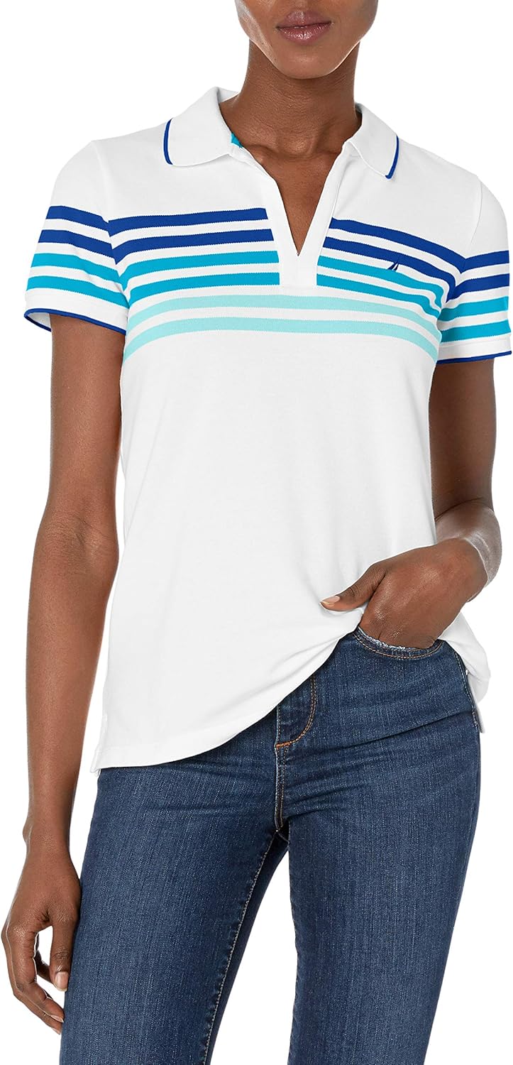 Nautica Women's Stretch Cotton Polo Shirt - Image 5