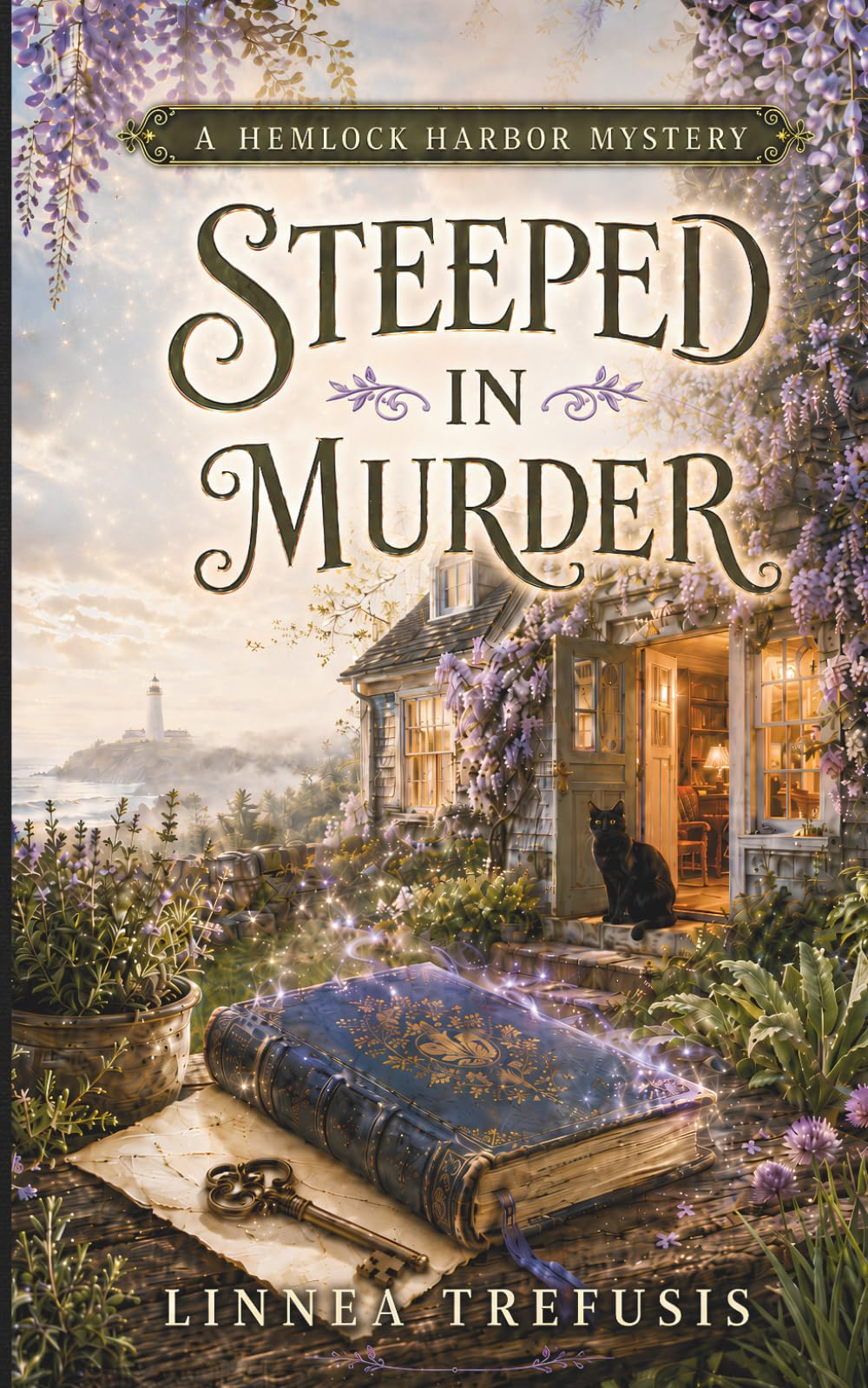 Steeped in Murder: A Cozy Witch Mystery with a Talking Cat (A Hemlock Harbor Mystery)