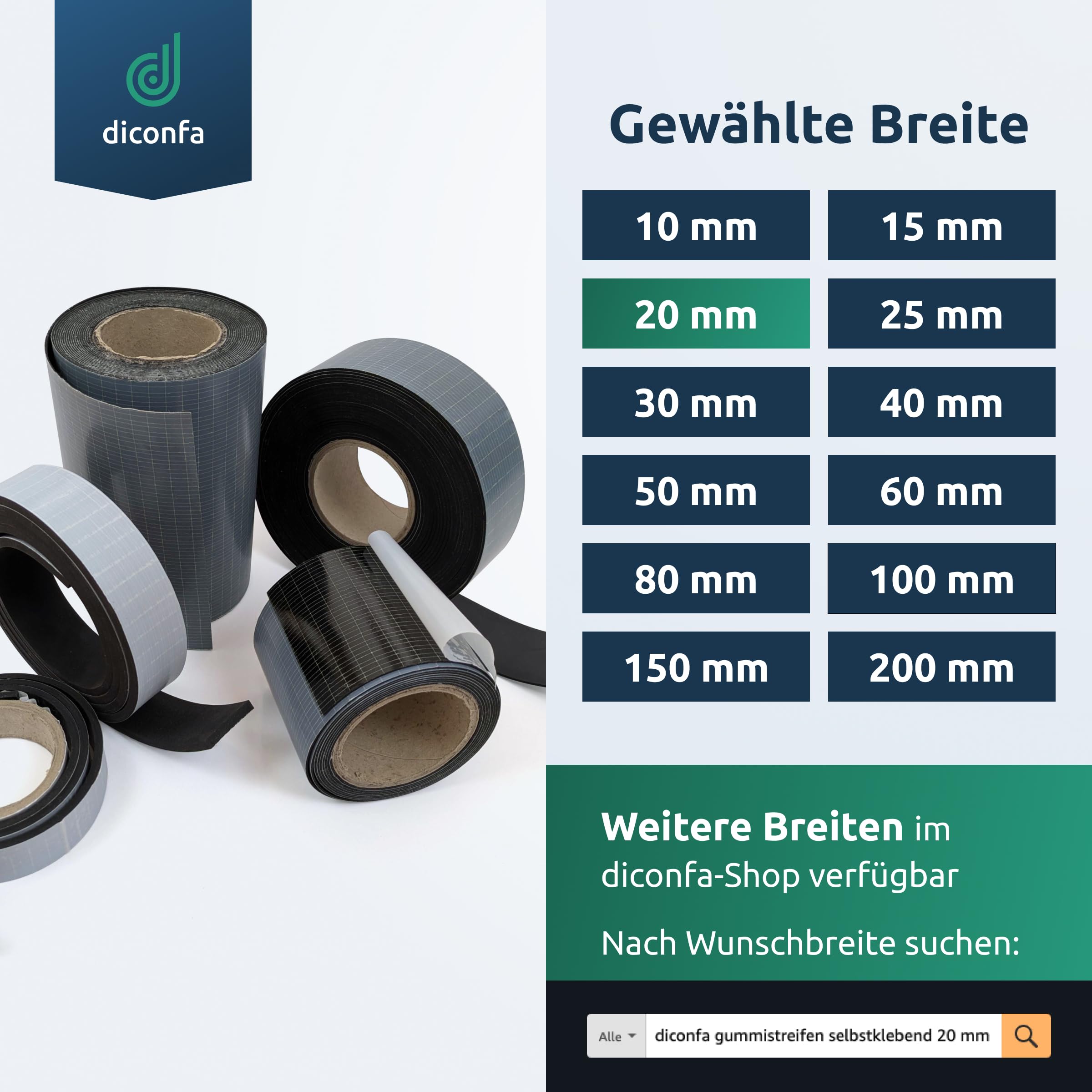 diconfa NBR Rubberen strips, oliebestendig, 100 mm breed, 1 tot 20 mm dik, 0 ,05 tot 10 m lang, selectie 3700 mm (370 cm) lang, 3 mm dik, rubberen mat, olie, benzine, brandstoffen