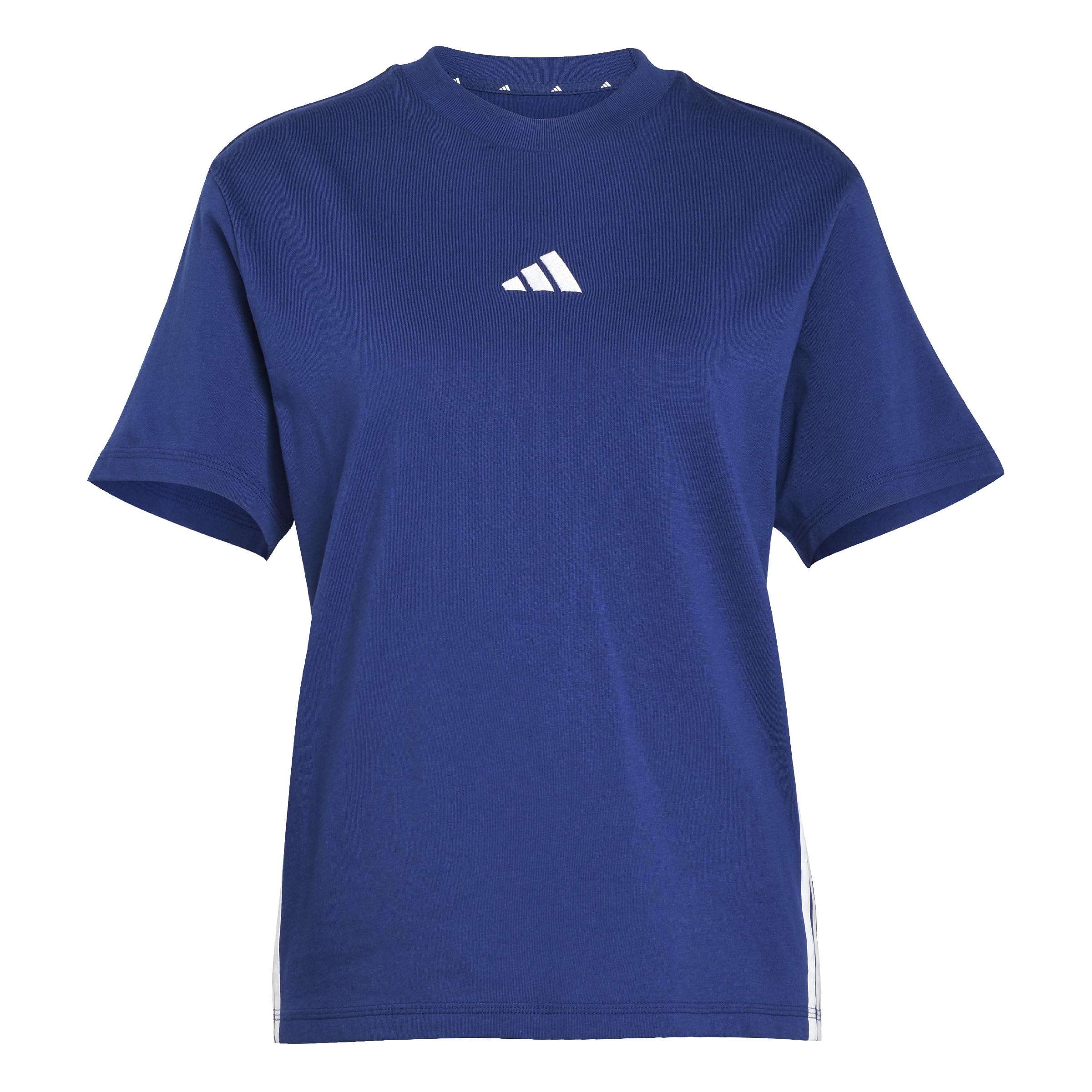 Adidas Women's Bleu T-Shirt Essentials 3-Stripes Extra Large