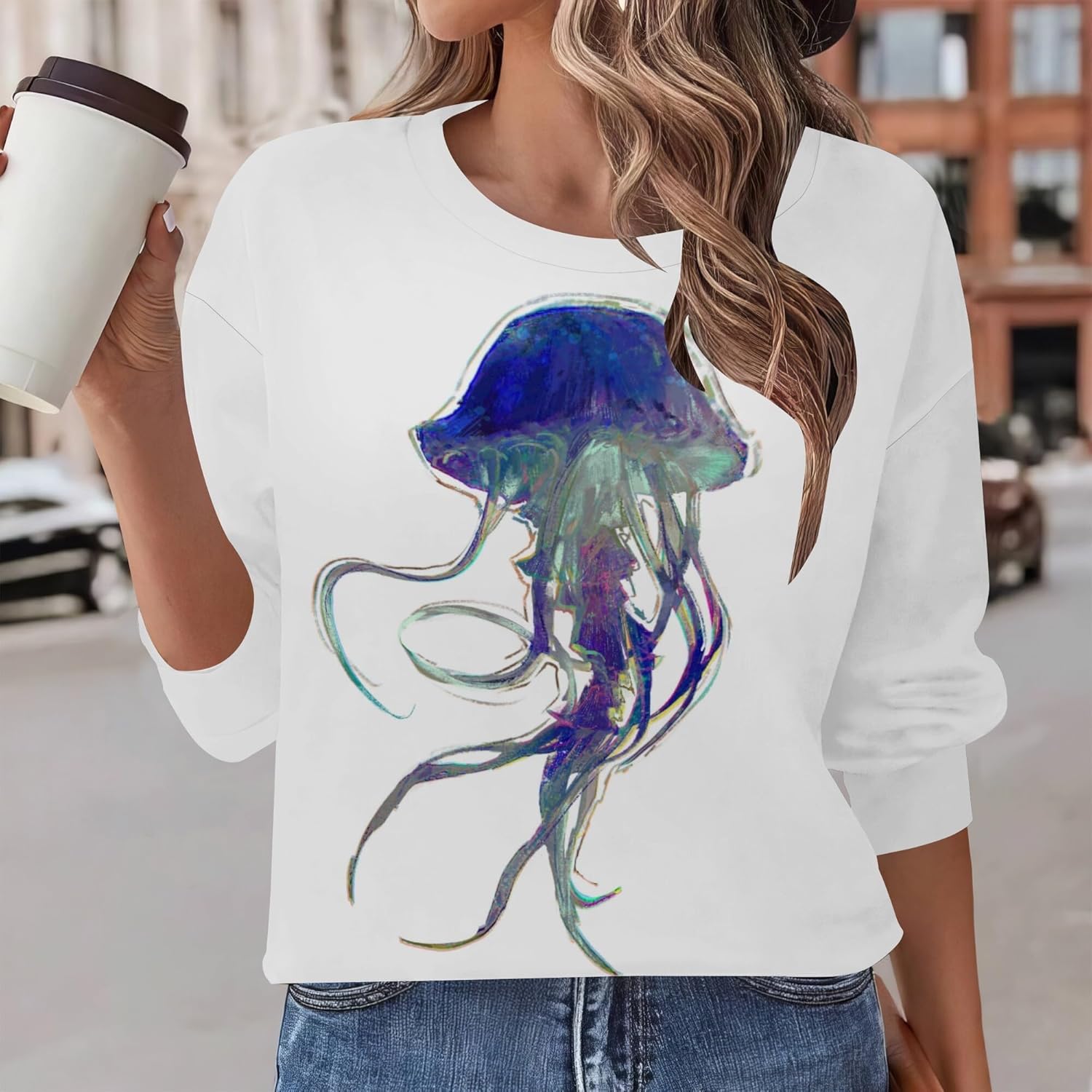 Cat Sweatshirts For Women Crewneck Funny Graphic Sweatshirts Long Sleeve Pullover Oversized Casual Clothing 2025 - Image 2