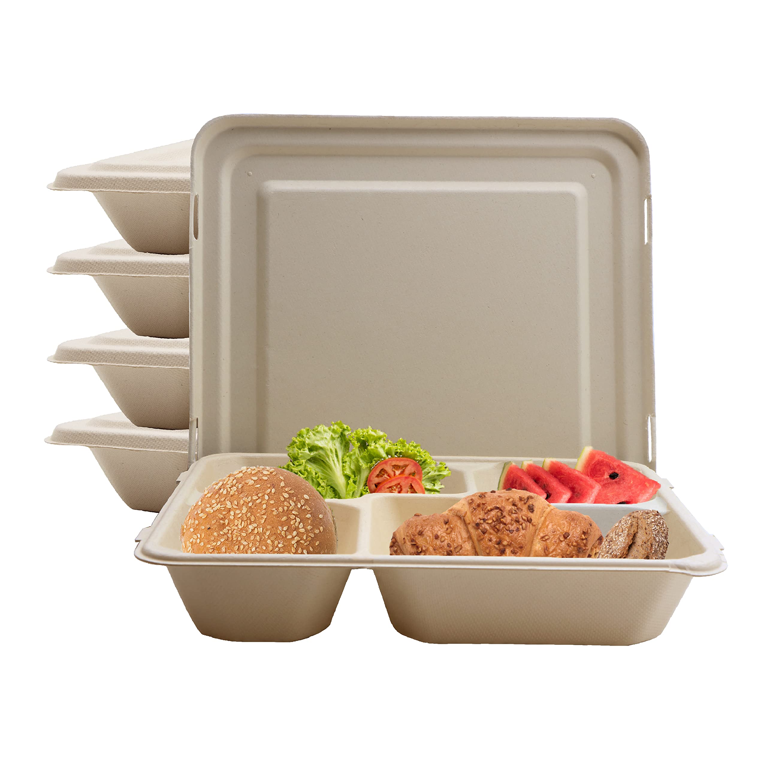 Buy Disposable Containers for Food,100 Compostable to Go Containers