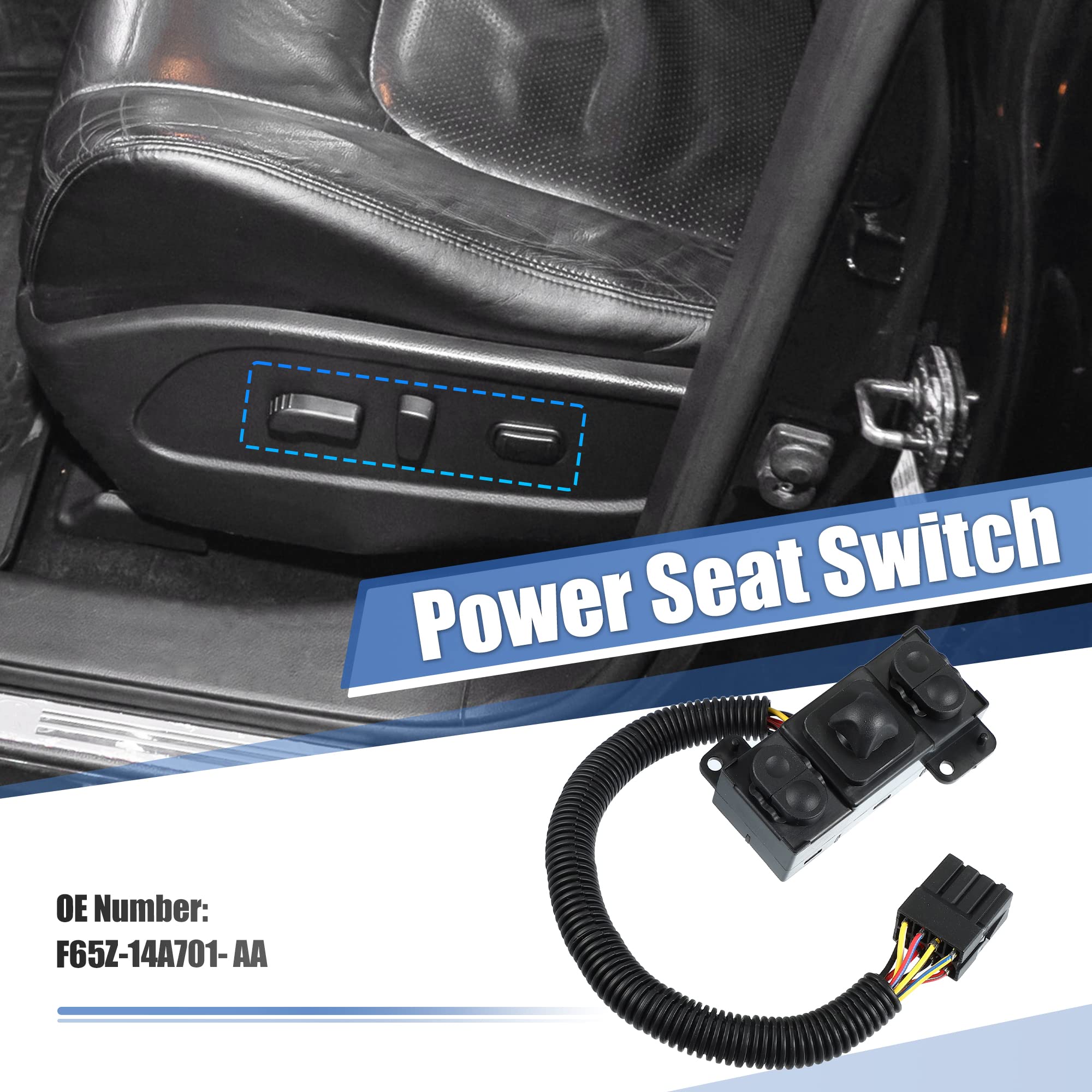 Left Side Power Seat Switch For Ford F250 F350 Super Duty - F65Z14A701AA / F3UZ14A701A Replacement