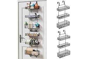 HapiRm Over Door Mesh Closet Organizer with 6 Metal Baskets