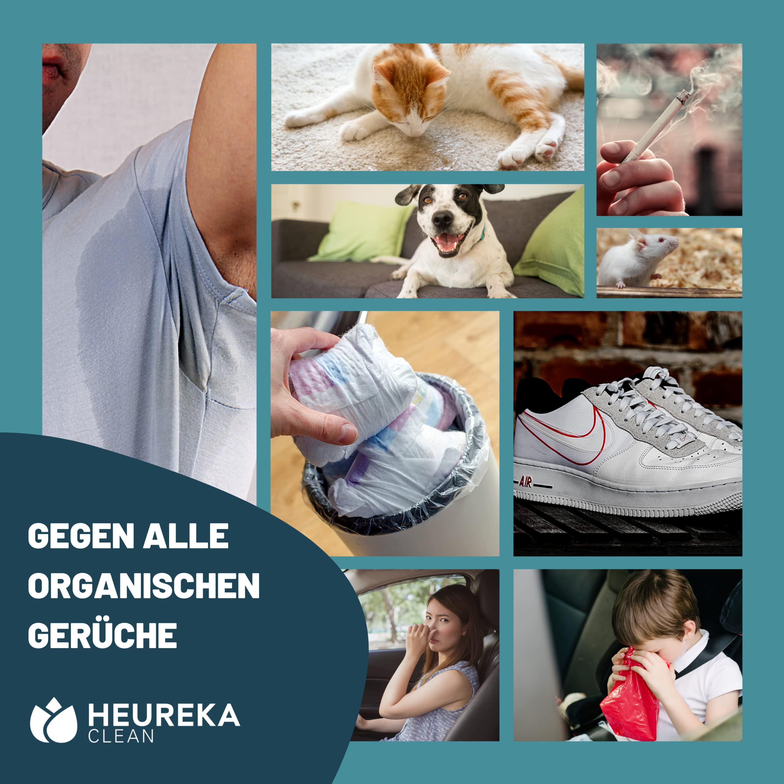 HEUREKA Geruchsneutralisierer Konzentrat MicBio - Mikrobiologischer Geruchsentferner 2X 500ml