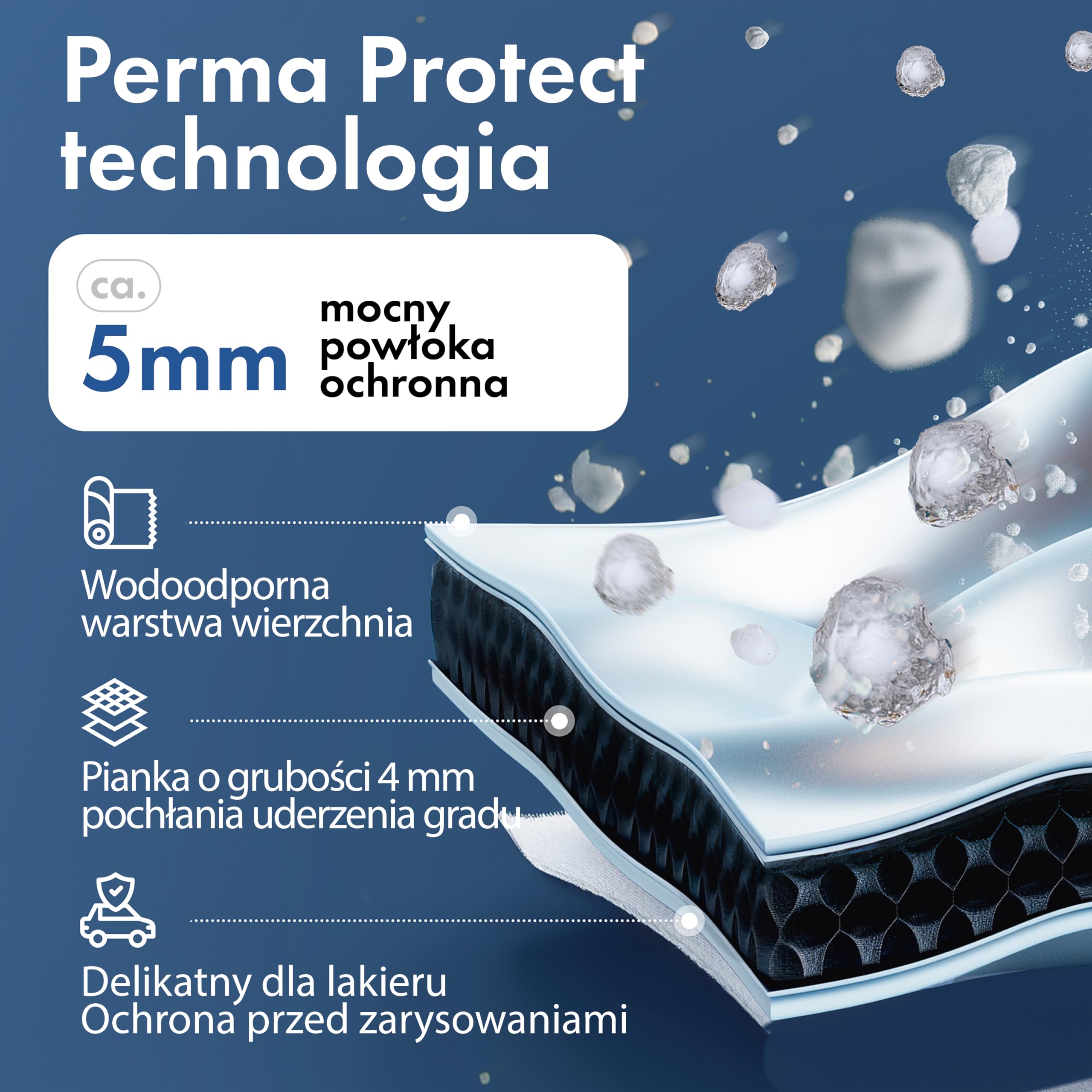 WALSER Auto plandeka przeciwgradowa Perma Protect osłona przeciwgradowa, Zwycięzca pod względem ceny* pokrycie samochodu grad, rozmiar: L 30975