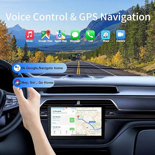 Miniatura 3 de Receptor estéreo de coche doble DIN Android 13, pantalla táctil universal HD de 10.1 pulgadas con 64 GB, GPS integrado y cámara de respaldo,