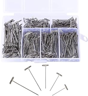 Gydandir 450 Pieces Nickel Plated Steel T-Pins Assorted Size 1 Inch, 1-1/4 Inch, 1-1/2 Inch, 1-3/4 Inch, 2 Inch
