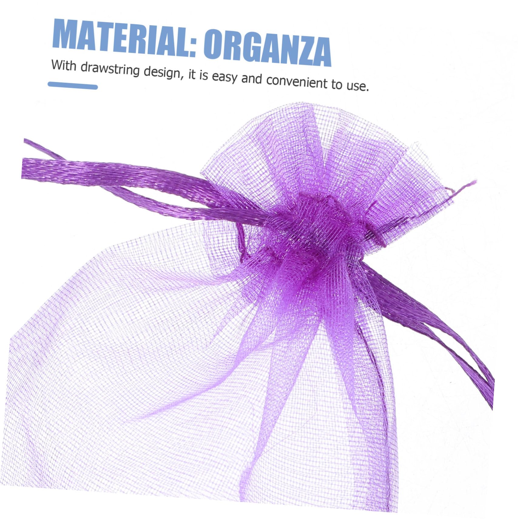 BCOATH 100 Sacchetti Organza Porpora 7x9cm con Coulisse Autosinente per Decorazioni Matrimonio e Sachet Profumati in Casa, Materiale Delicato e Liscio