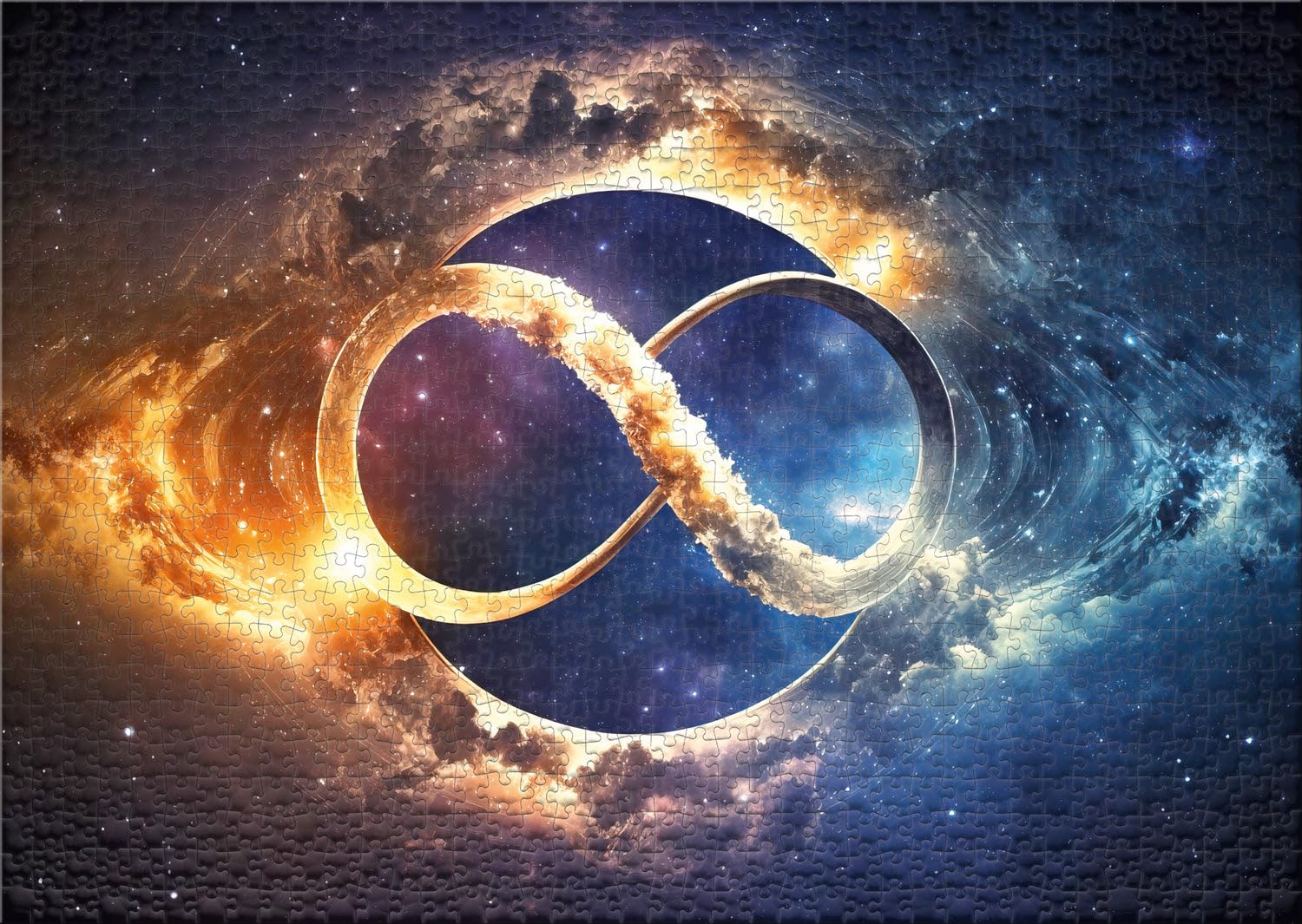 Ulmer Puzzleschmiede, Symbol puzzle ‘Infinity’ with 1000 pieces, the sign of infinity, floating in space - Image 2