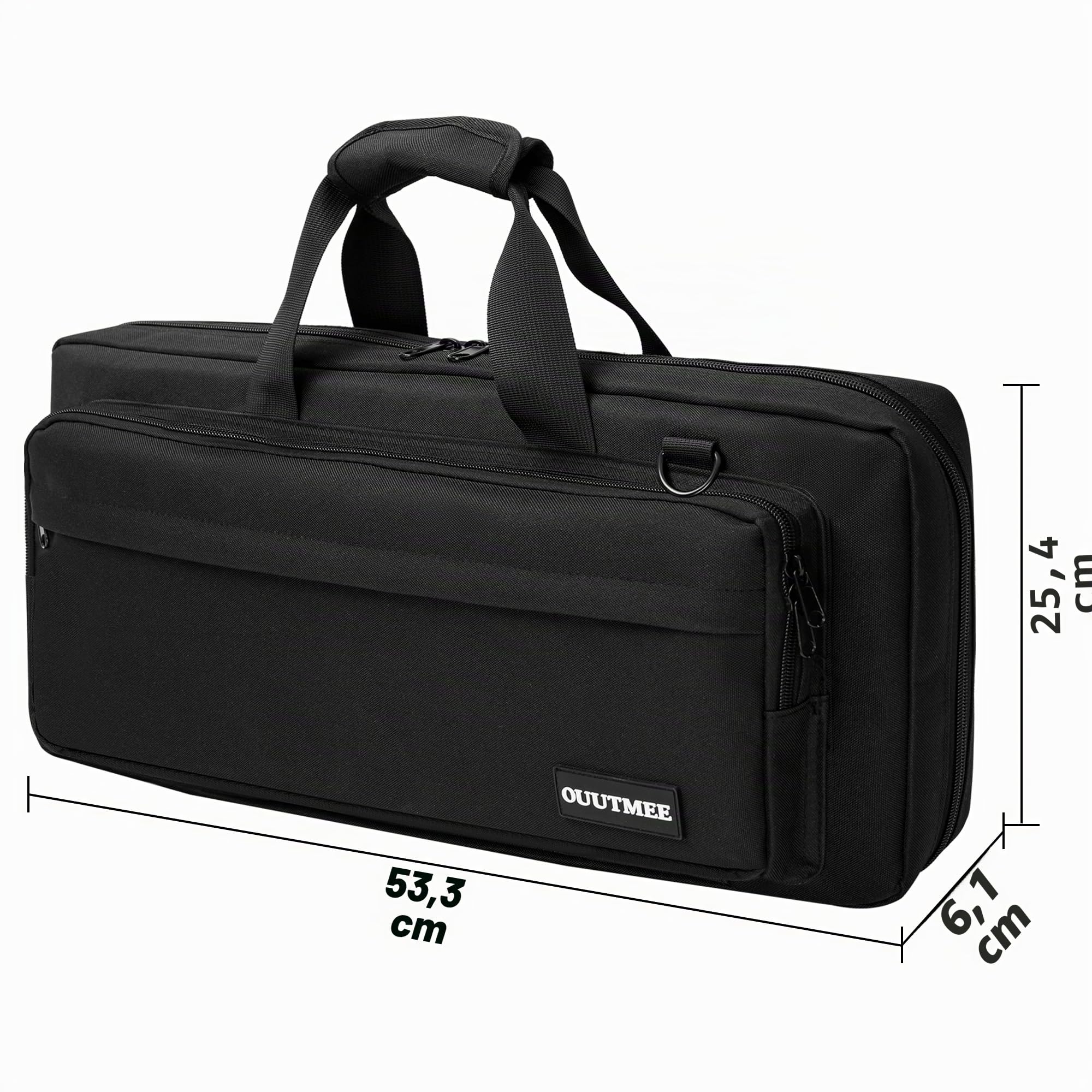 Funda para Cuchillos de Cocina, 16 Compartimentos | Portátil y Profesional con Asa y Correa de Hombro, 53 x 25 x 6 cm, Negra