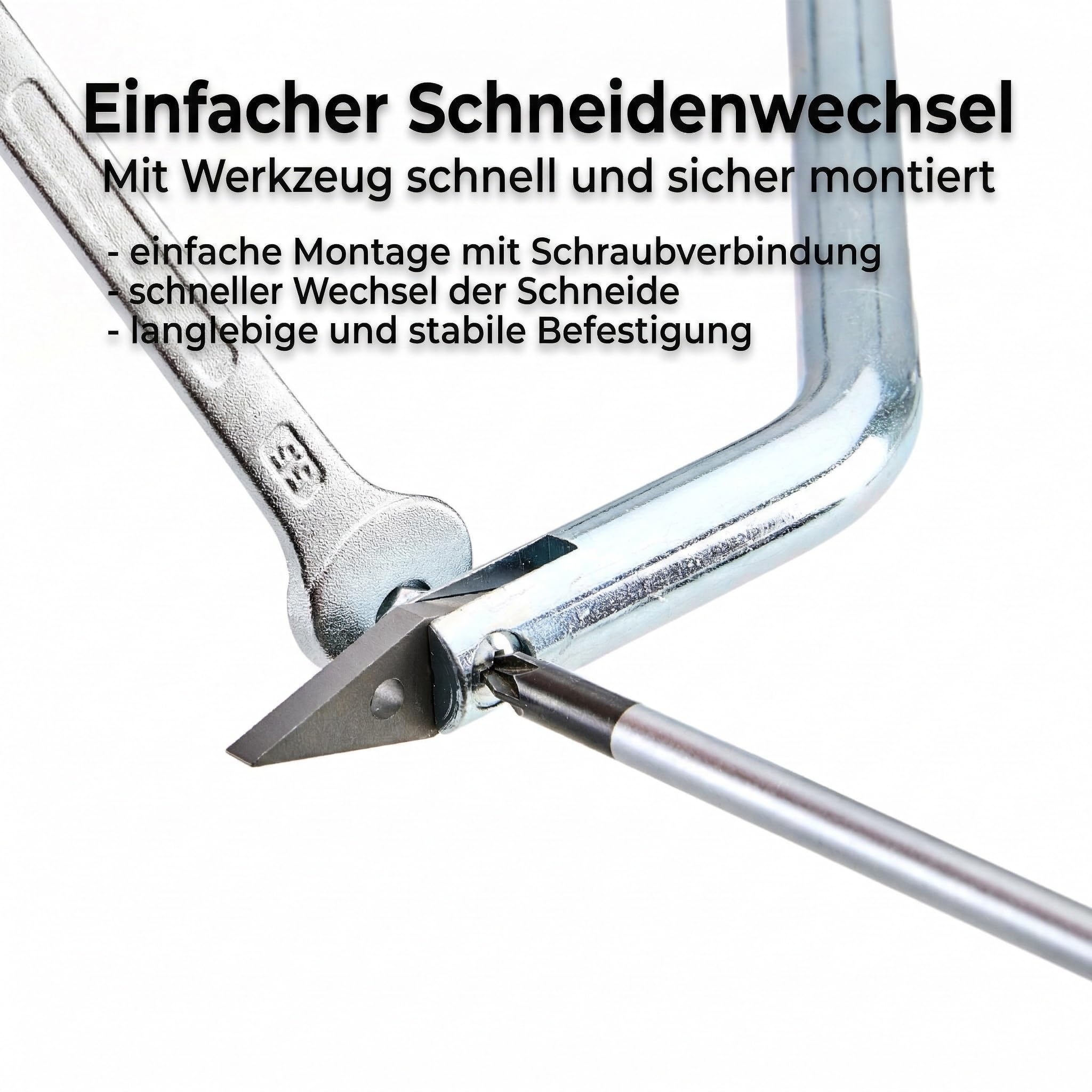 GIGANT Fugenkratzer mit Stiel Fugenreiniger Unkrautkratzer Schneide aus Vollhartmetall verschleißfest wendbar Handgriff inkl. Teleskopstiel und Ersatzschneide