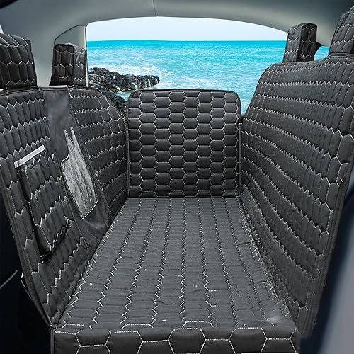 Meginc Fundas de asiento para perro para asiento trasero, forro para mascotas para Tesla Model 3, 100% impermeable, protector de asiento trasero