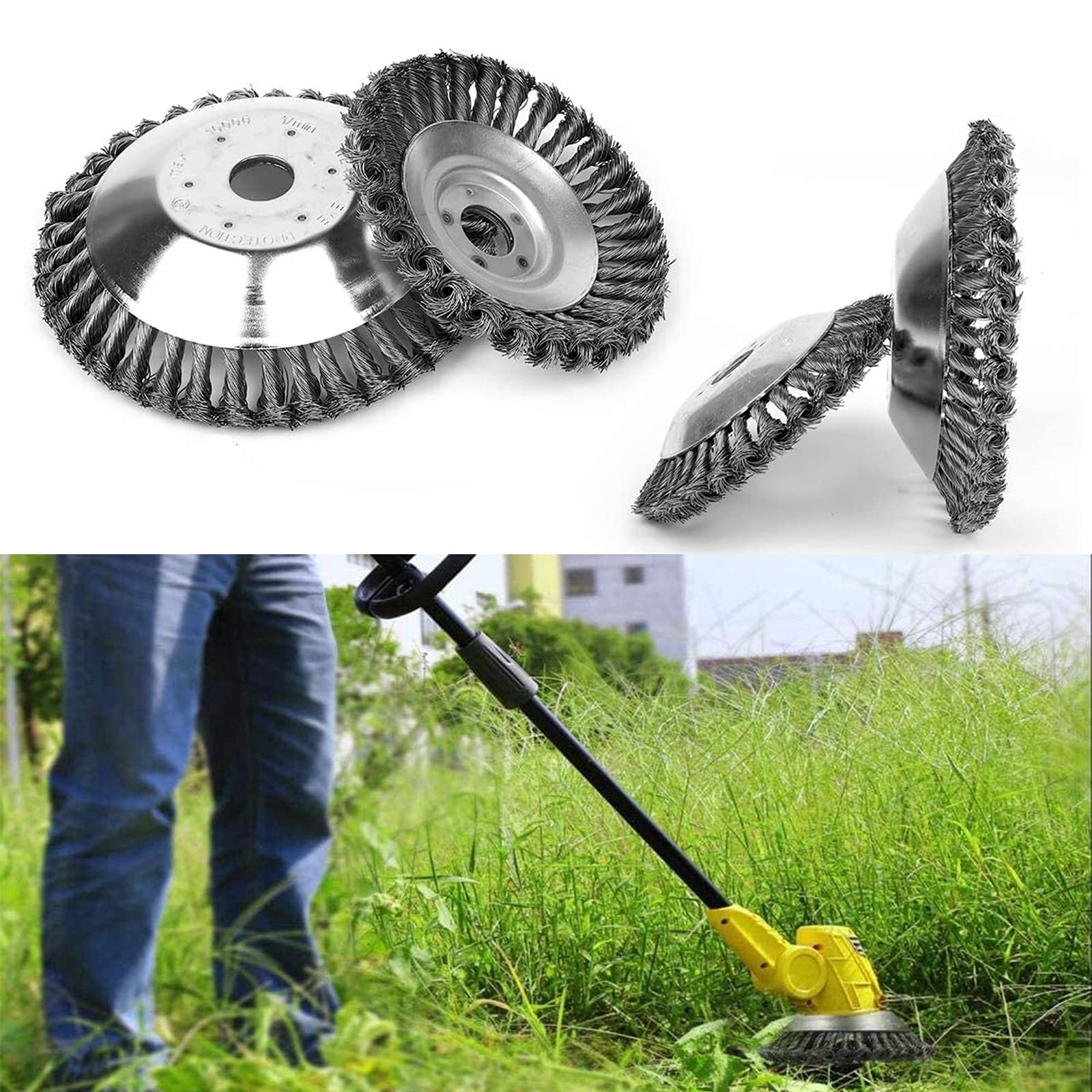 Testina di ricambio per decespugliatore in filo di acciaio, 7 accessori
