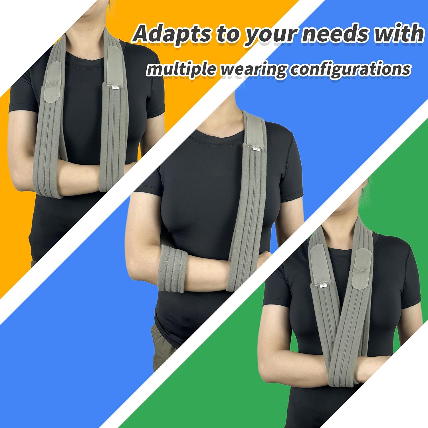 Arm Sling Adjustable Arm Support Strap Lightweight Shoulder Immobilizer for Injured Arm Elbow Broken Collarbone Torn Rotator Cuff Dislocation or AC Separation Men Women Left Right