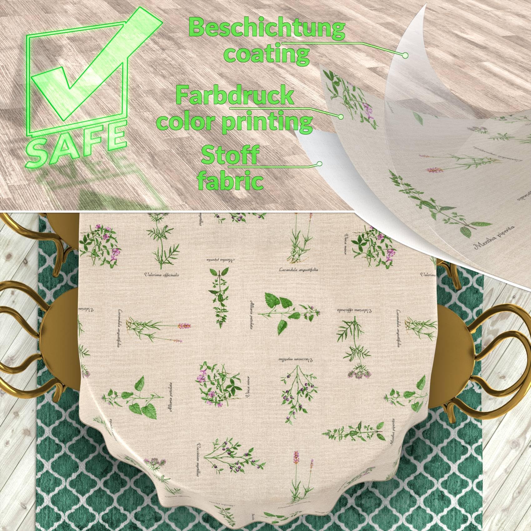 Nappe En Tissu Textile Lavable - Coton Et Polyester - 160 X 140 Cm