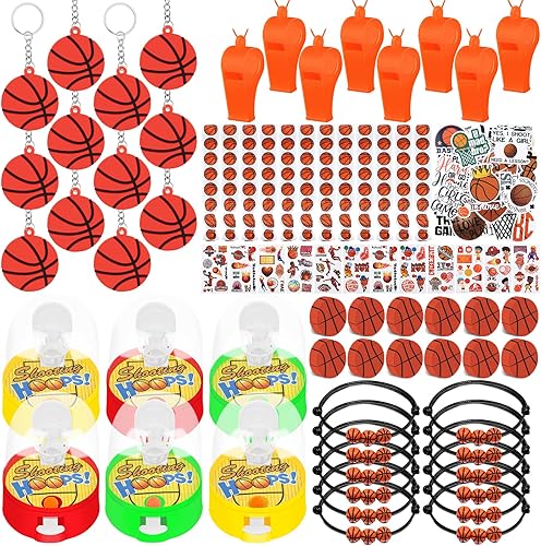 Regalos de fiesta de baloncesto para niños, 134 piezas de regalos de baloncesto, suministros de fiesta, mini juego de tiro de baloncesto, juguetes