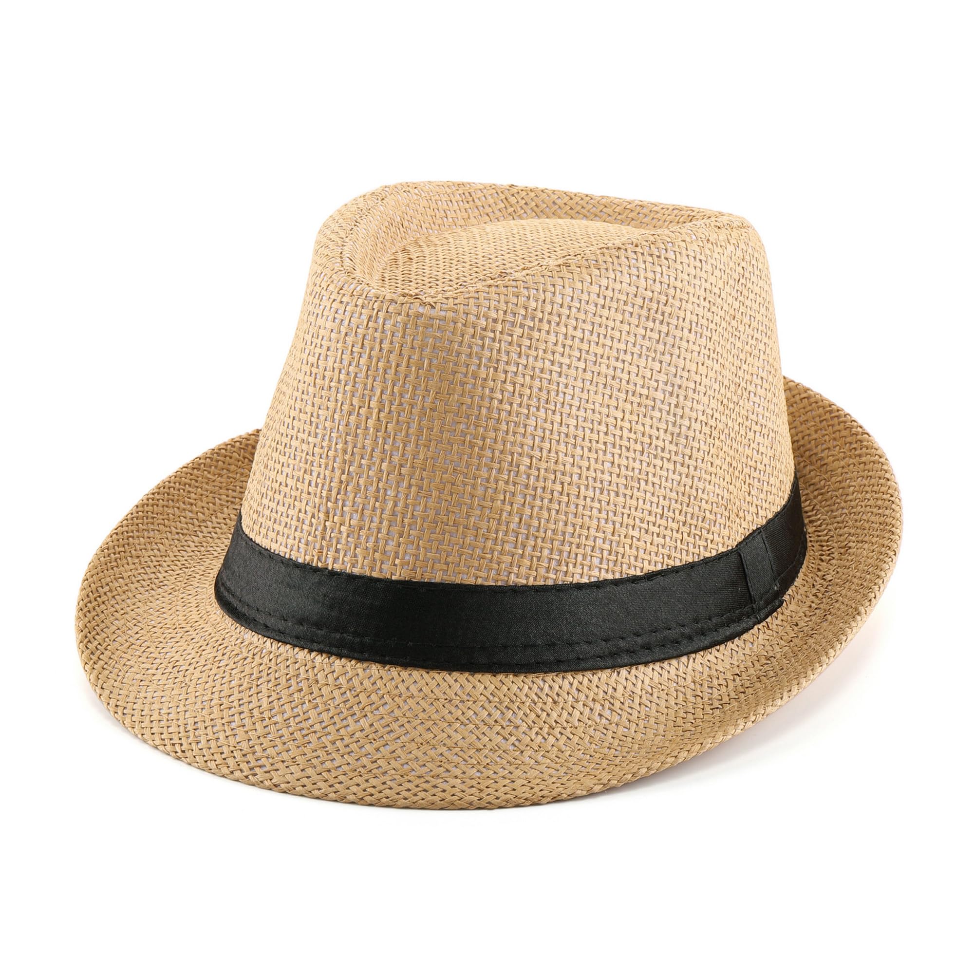 Unisex Fedora Hat Trilby Straw Hats Summer Panama Beach Sun Cap