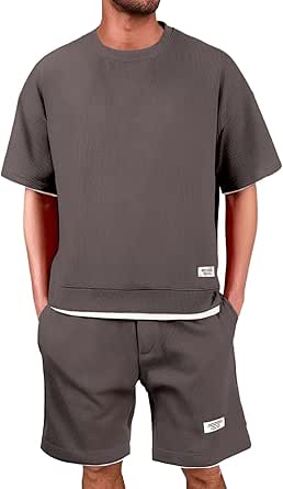 Ensemble Homme Ete 2 PièCe T-Shirts à Manches Courtes Tenue