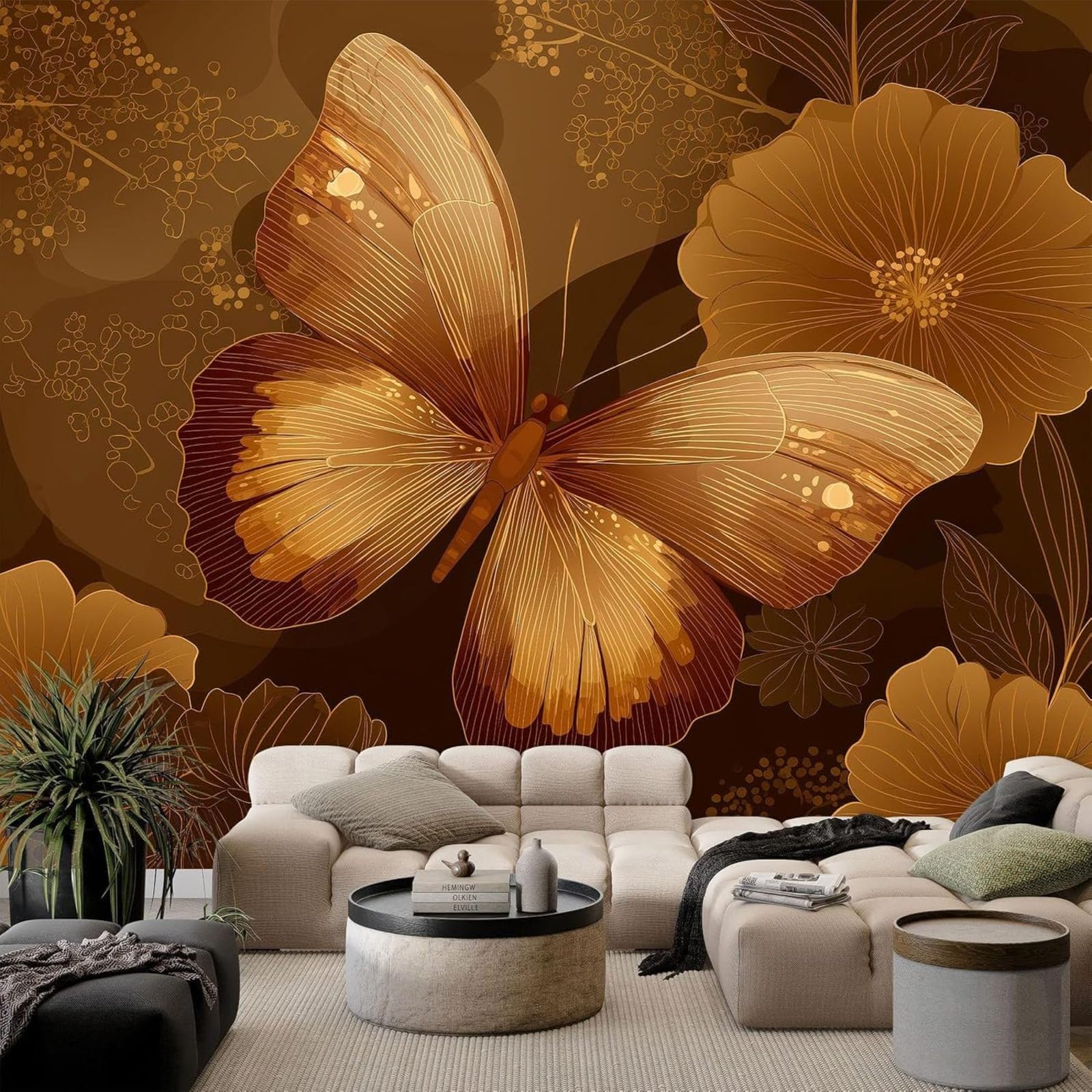 Papier peint photo 3D intissé haut de gamme aux détails floraux réalistes