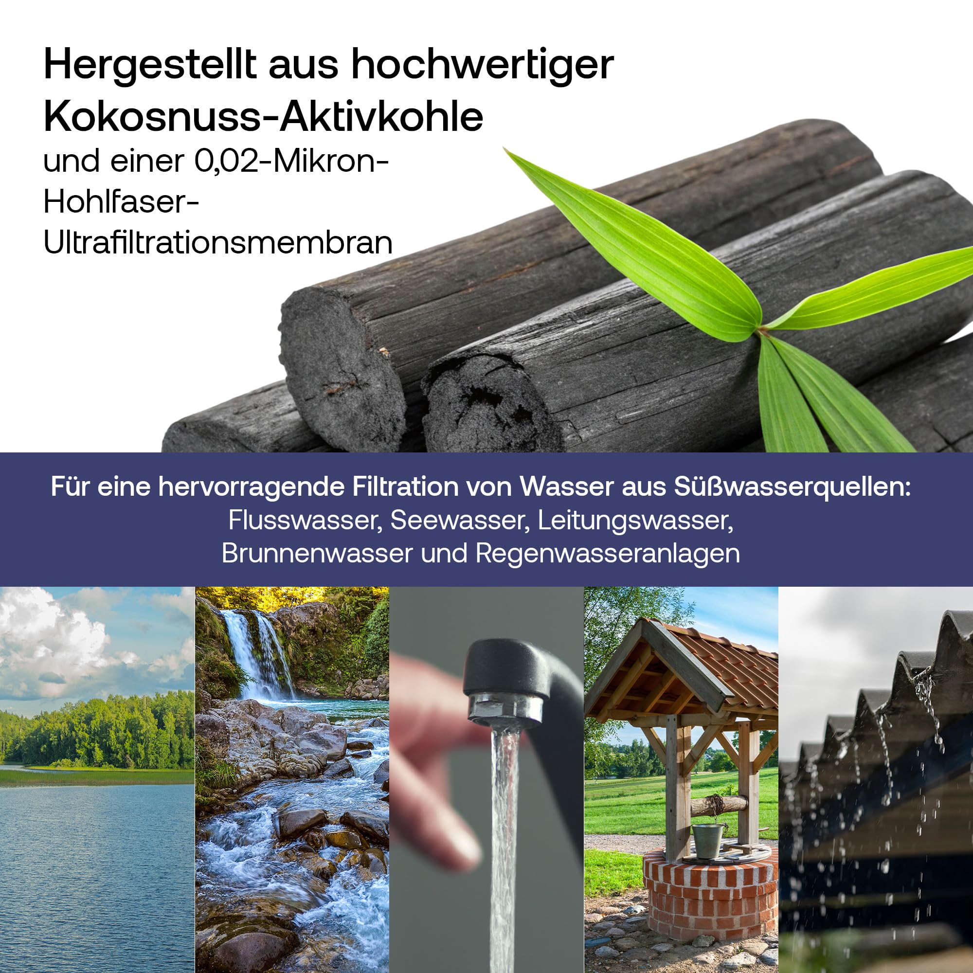 Weeplow O'Pure 2 Wasserfilter für Berkey Travel Big Royal Imperial Crown | Kompatibel mit Berkey Systemen der Serien Travel, Big, Royal, Imperial und Crown. Filterelement für Schwerkraft-Systeme.