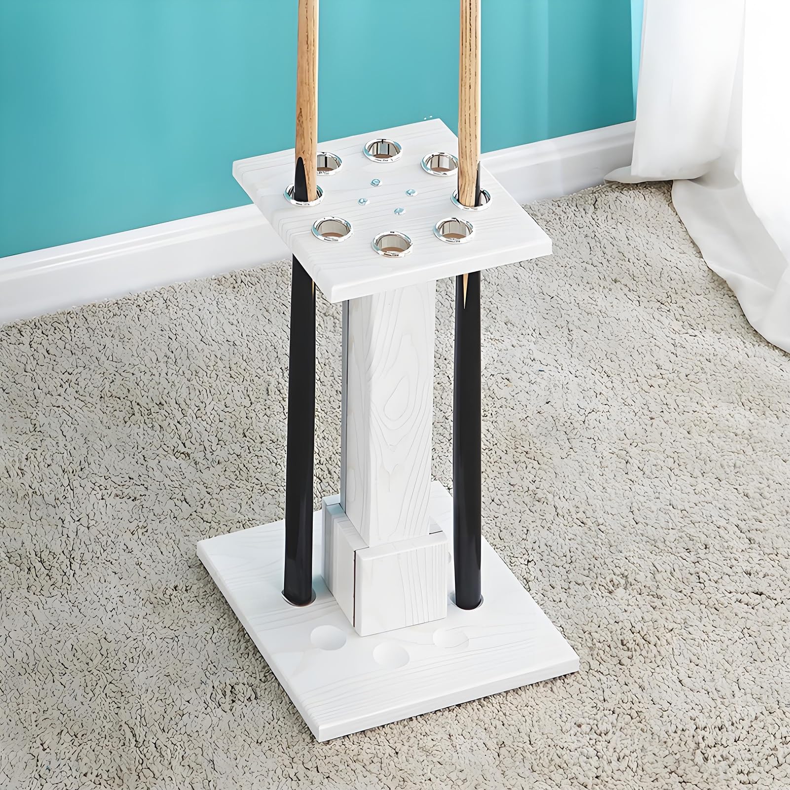 Estante For Tacos De Billar Con Capacidad For 8 Tacos, Soporte For Palo De Billar, Estructura Robusta, For Familias, Escuelas, Clubes, Habitaciones Y Gimnasios(Black)