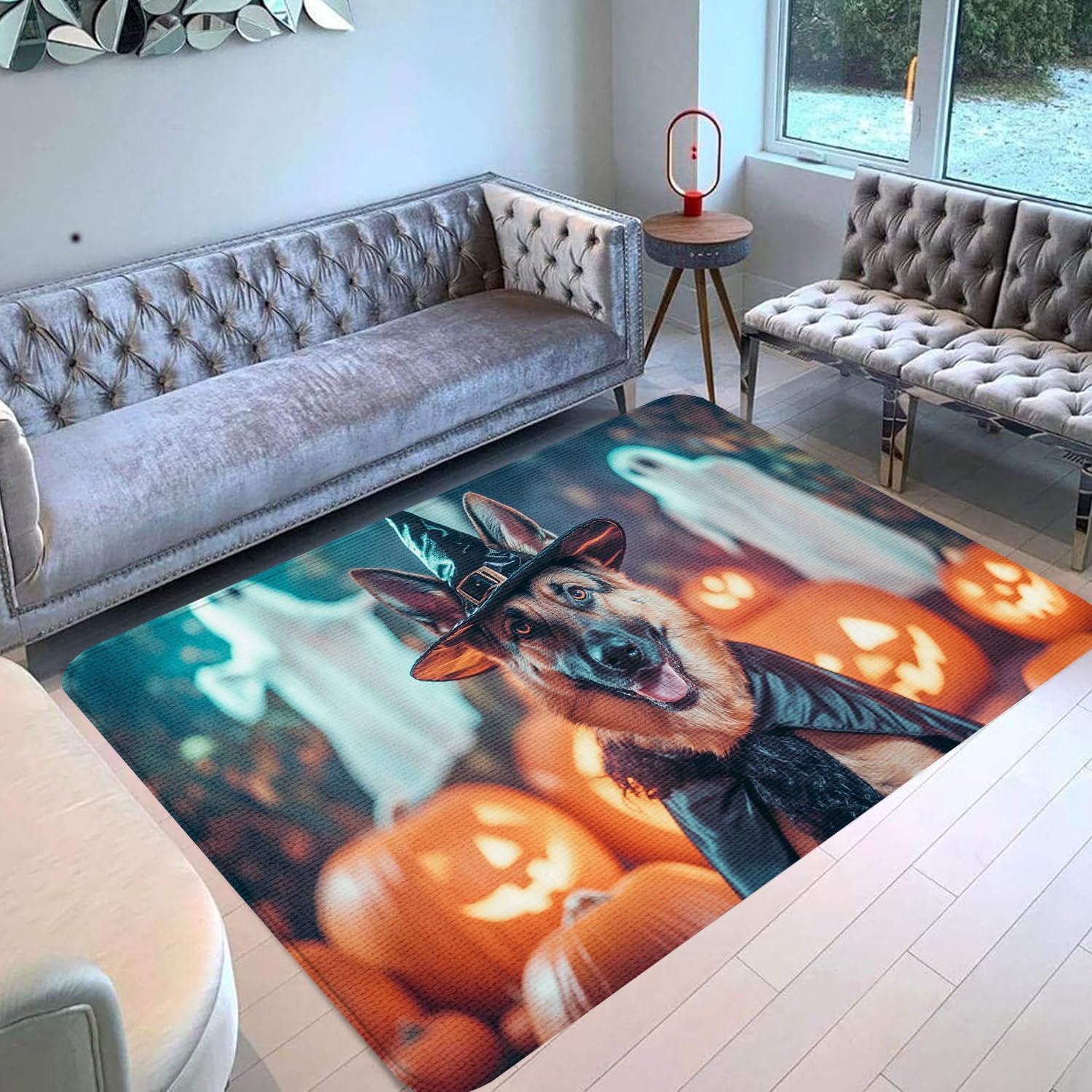 Amazon.com: Halloween Dog Area Rug- German Shepherd Dog Halloween