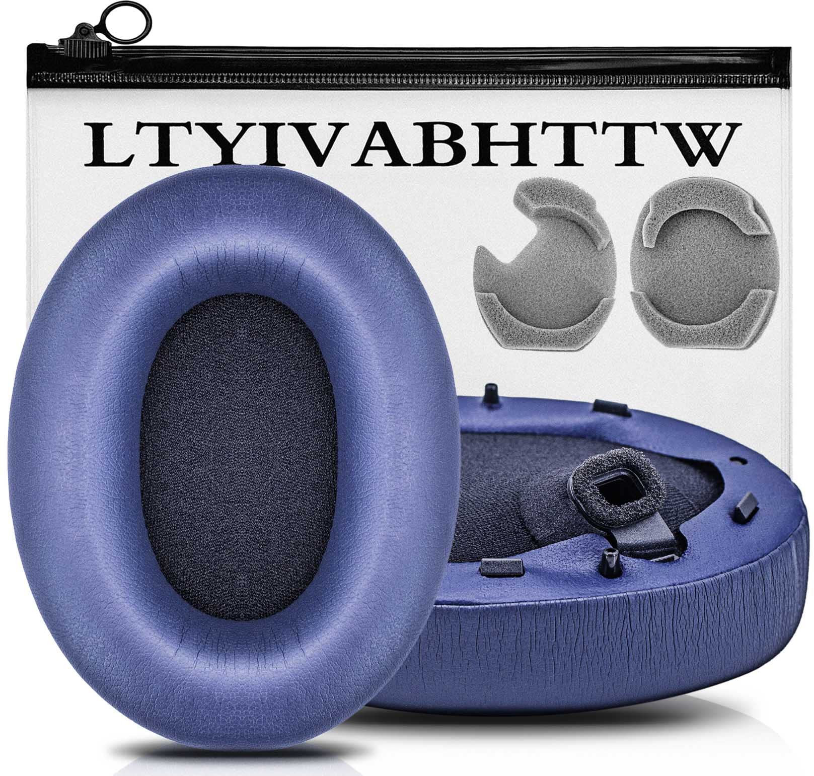 LTYIVABHTTW WH-1000XM4 Earpads - Compatible with WH-1000XM4 WH1000XM4, Ear Cushion with Soft Memory Foam (WH1000XM4 Blue Protein Leather)