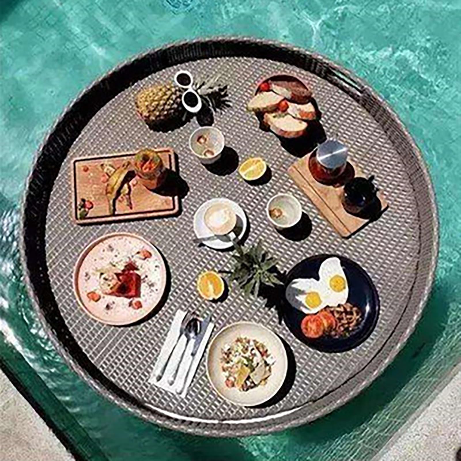 Schwimmendes Pooltablett, schwimmendes Serviertablett, runde Schwimmhilfen für den Pool zum Servieren von Getränken, schwimmender Brunch