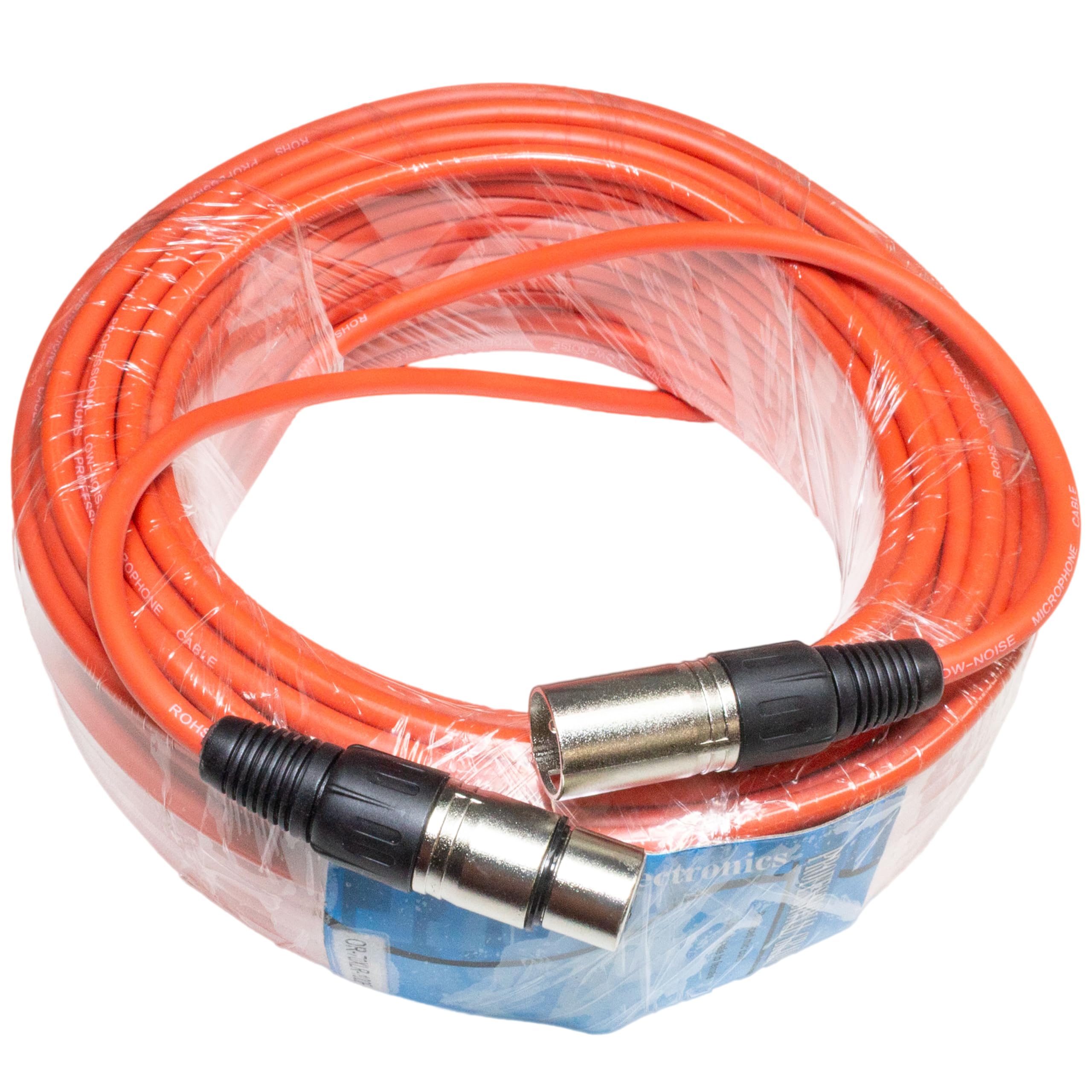 Cavo microfono XLR maschio a femmina, 30,5 m, colore: arancione