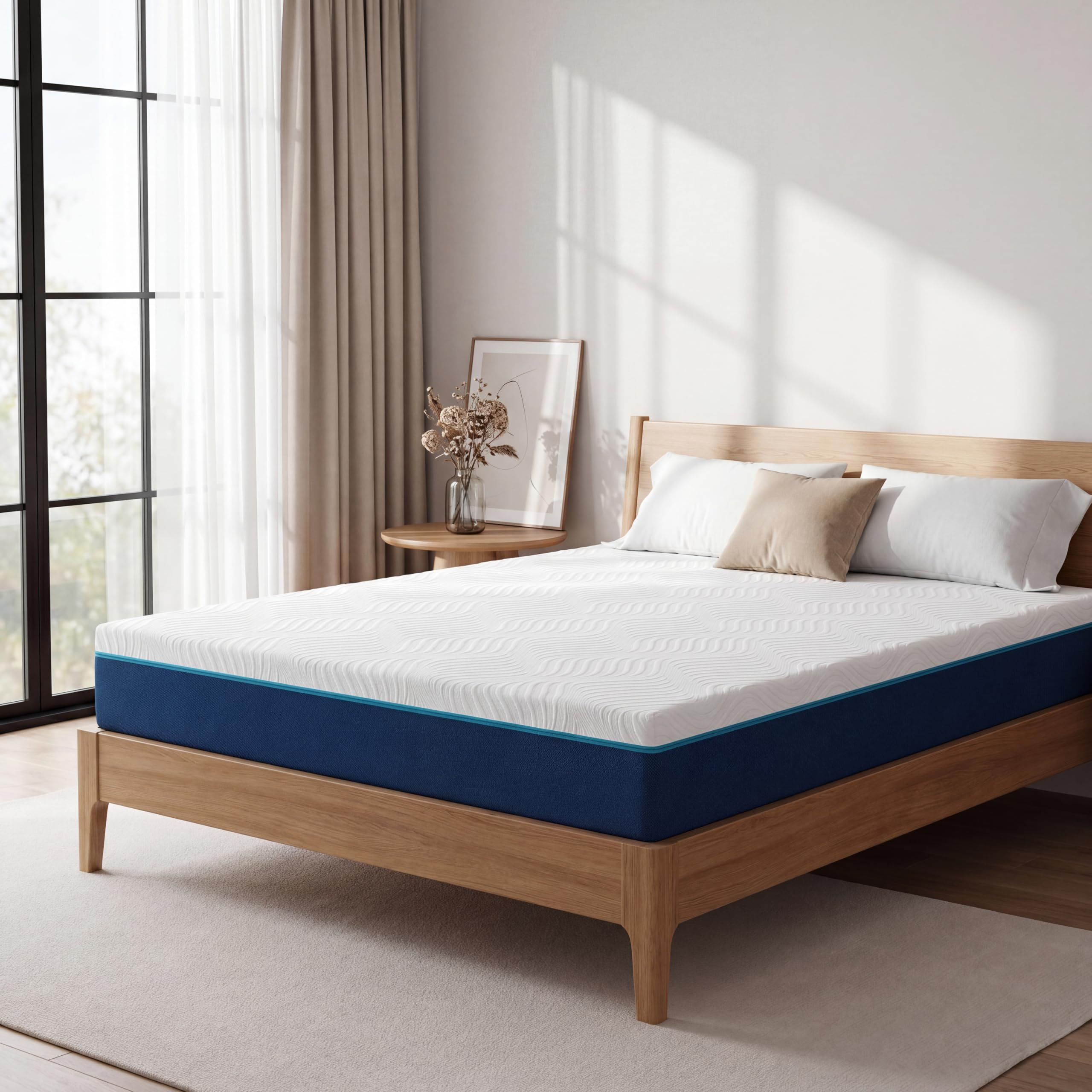 DEWINNER Matelas 160x200, 20cm Épaisseur, Mousse à Mémoire de Forme, Fermeté Moyenne, 7 Zones de Confort, Soutien Parfait, Réversible à Deux Faces,pour Chambre Adulte, Couple ou Appoint