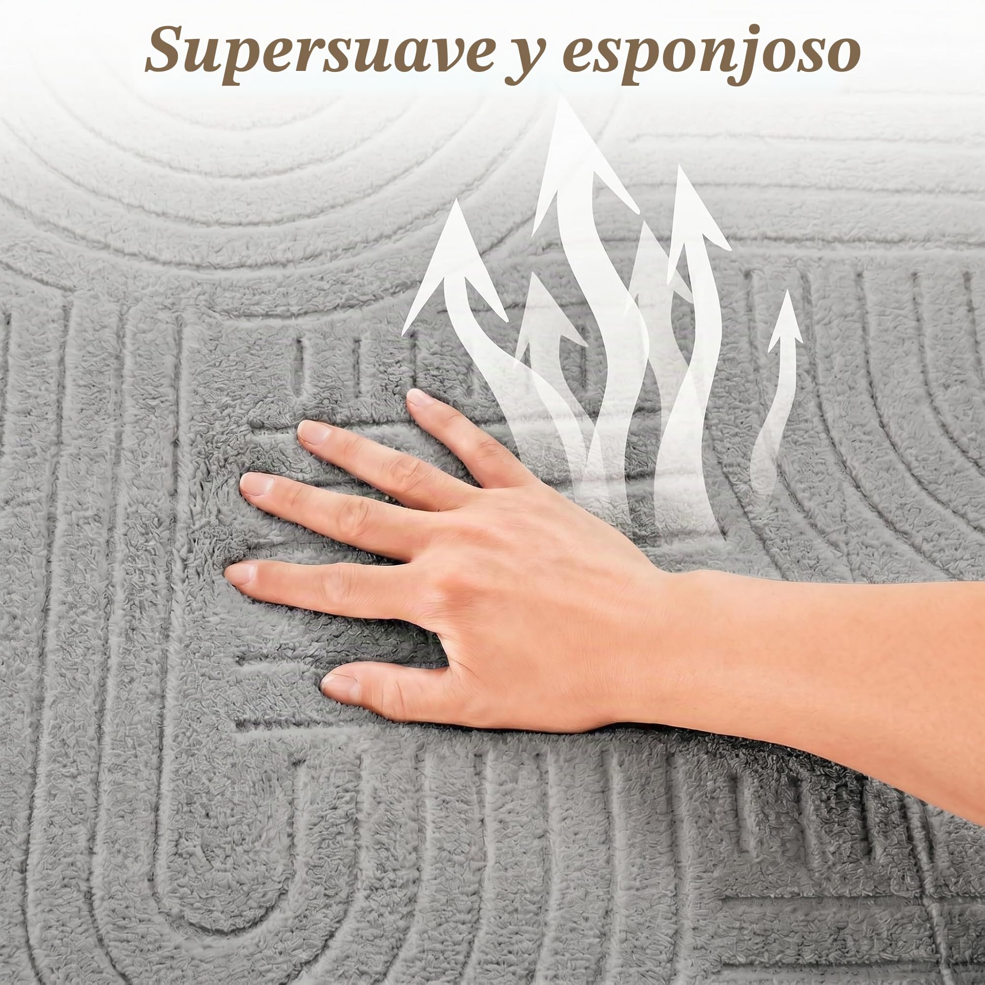 Puremy Alfombra jacquard tridimensional, gris, 140 x 200 cm