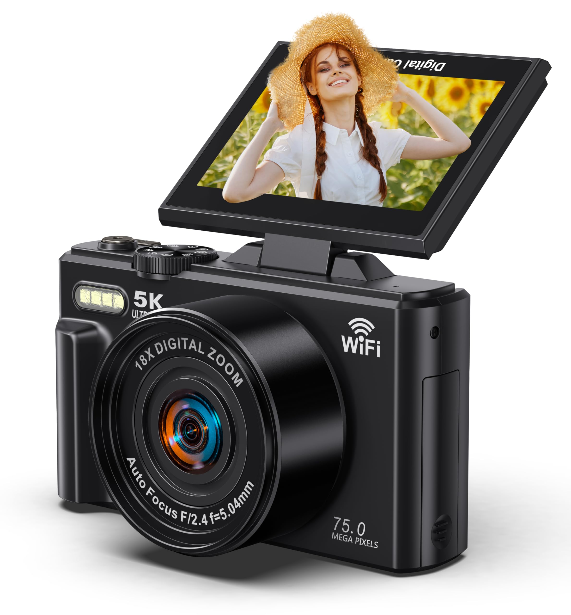 Amazon Canada: 5K Digital Camera for Photography - WiFi 75MP UHD