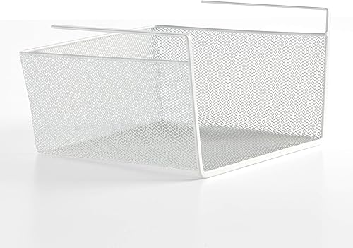 Miniatura 2 de Cesta colgante para estantes, color blanco, 11.8 x 5.9 x 9.8 in