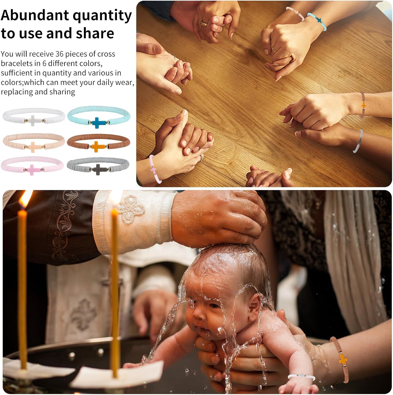 PineHaven WWJD Jesus Cross Bracelets Bulk,Christian Beaded Cross Bracelets for Women Men,Colorful Jesus Prayer Beaded Bracelet - Image 5